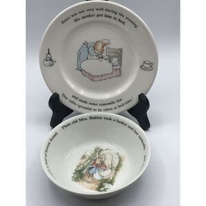 Wedgewood Peter Rabbit Small Plate and‎ Cereal Bowl